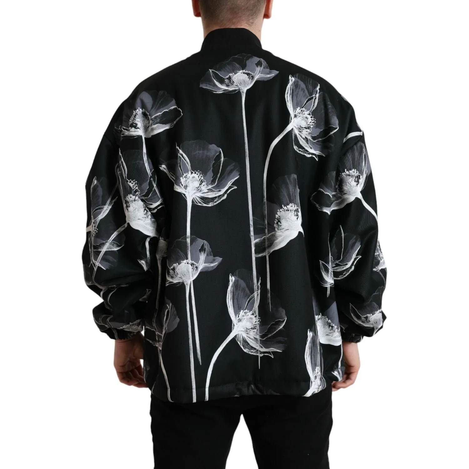 Dolce & Gabbana Elegant Floral-Print Bomber Jacket