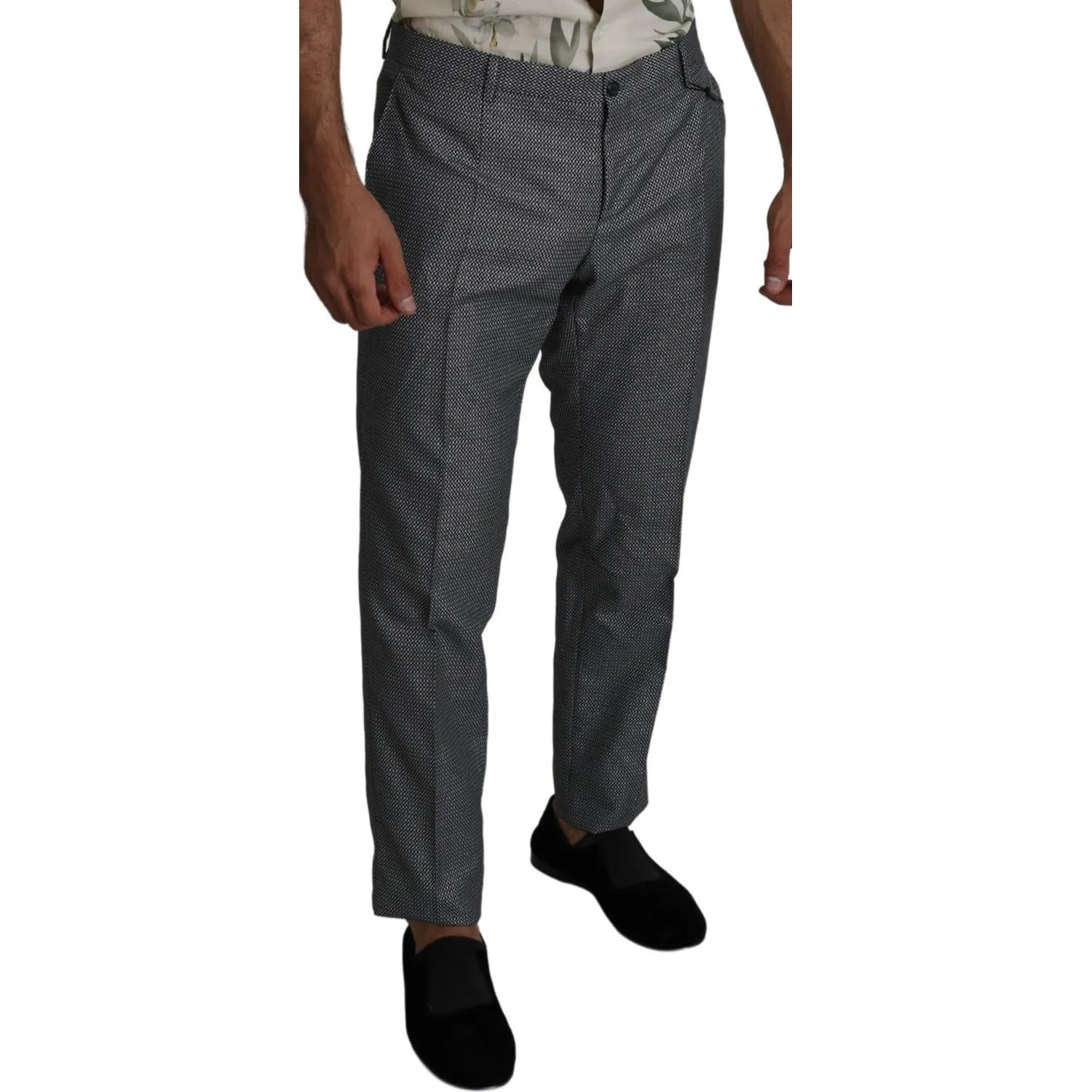 Dolce & Gabbana Elegant Gray Slim Fit Dress Trousers