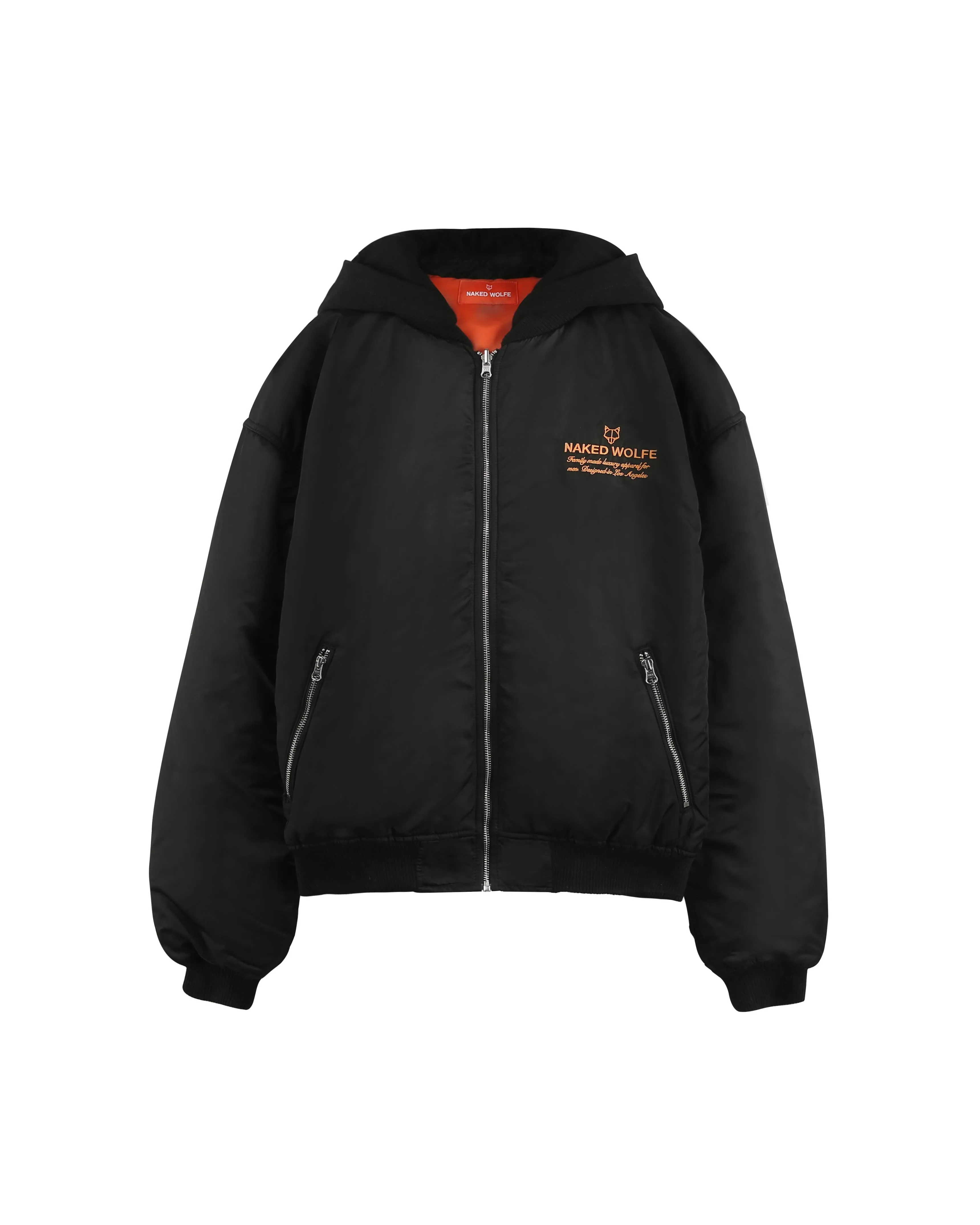 Double Sided Bomber Jacket Black/Orange