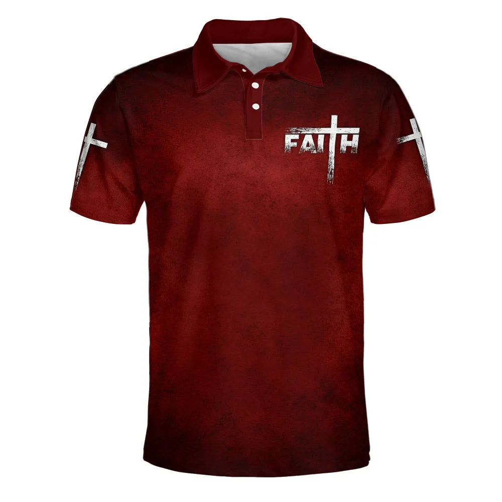 Faith Cross Polo Shirt - Christian Shirts & Shorts