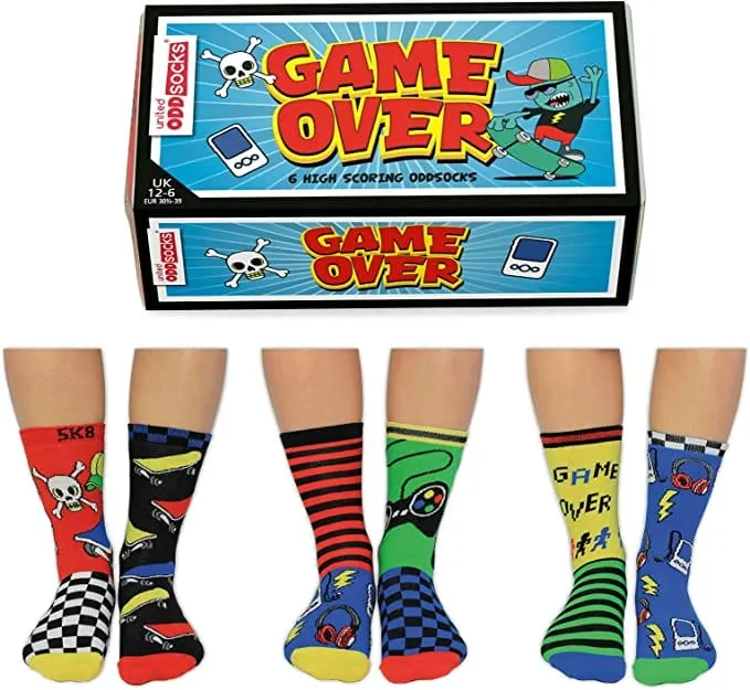 Game Over Gaming Children's Oddsocks - Size 12-6