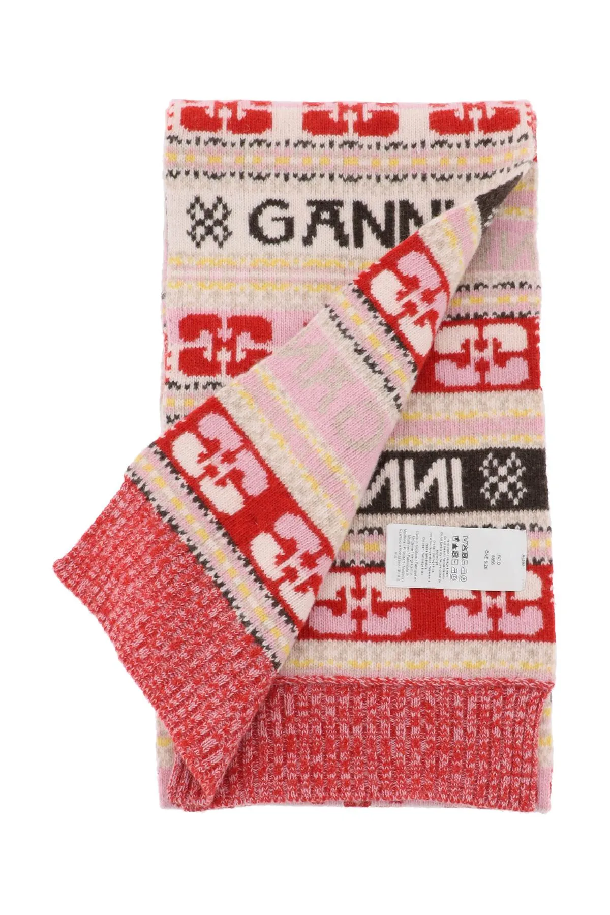 Ganni graphic logo scarf