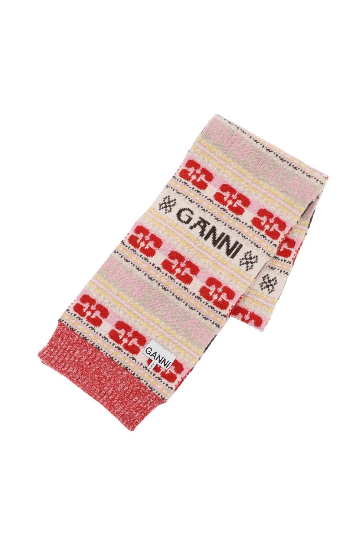 Ganni graphic logo scarf