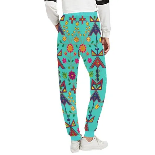 Geometric Floral Spring-Sky Women's Sweatpants