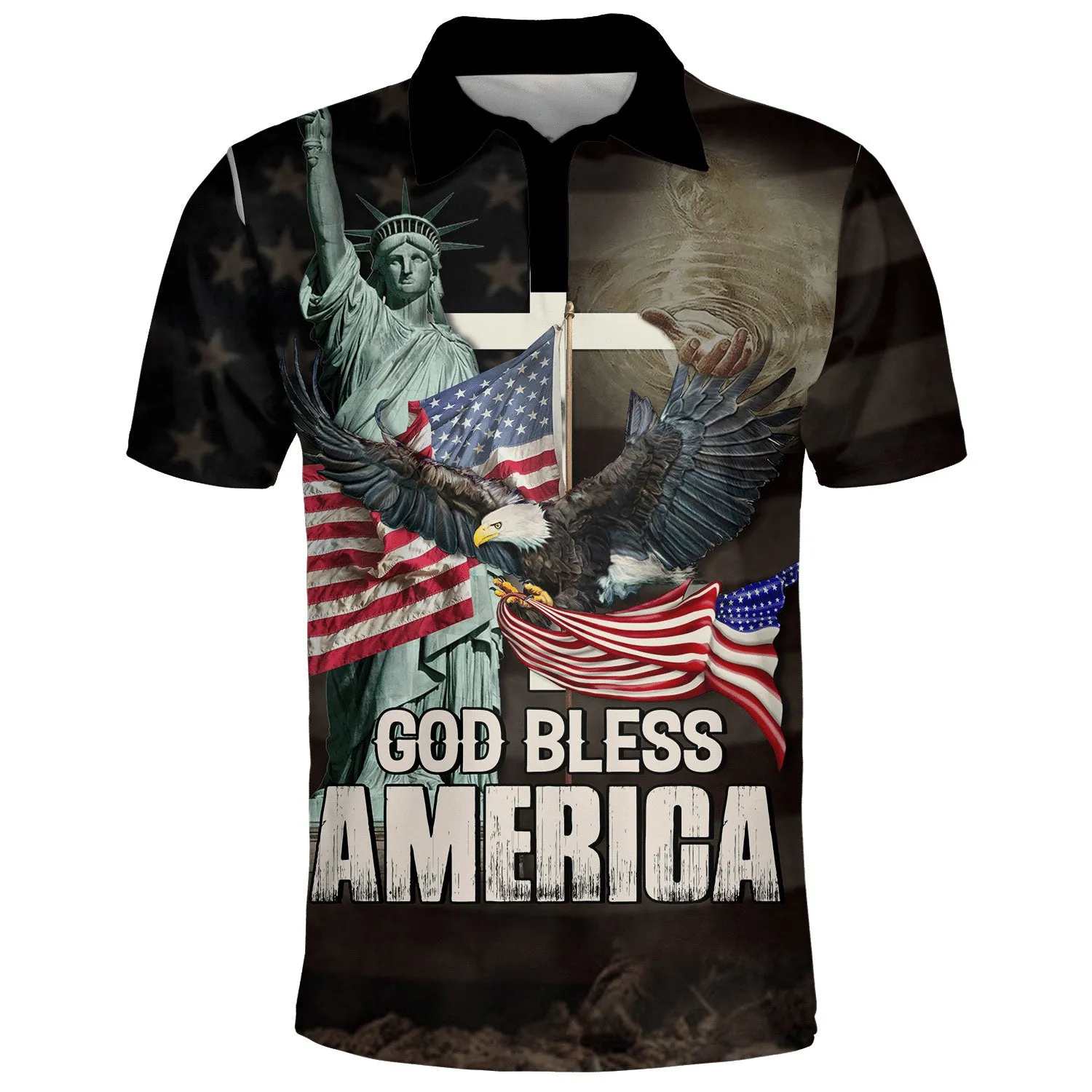 God Bless America Polo Shirt - Christian Shirts & Shorts