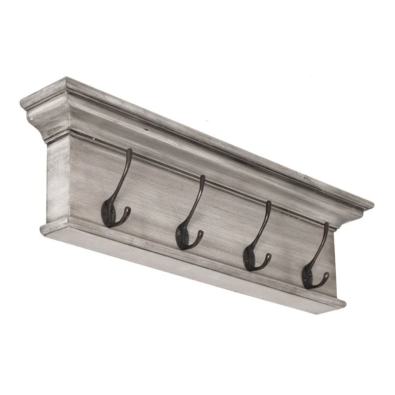 Halifax 4 Hook Coat Rack in Rustic White