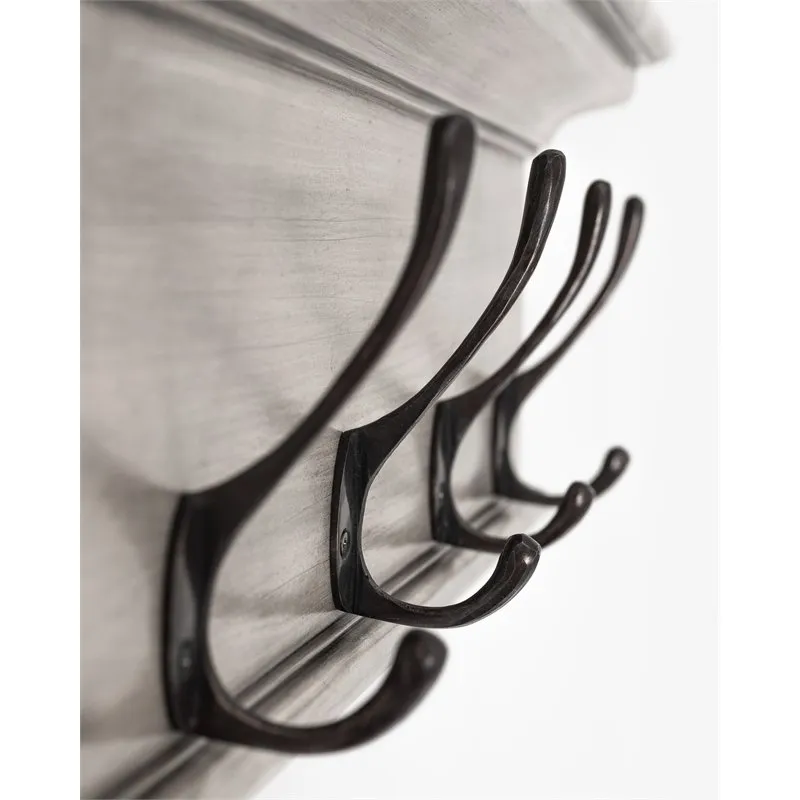 Halifax 4 Hook Coat Rack in Rustic White