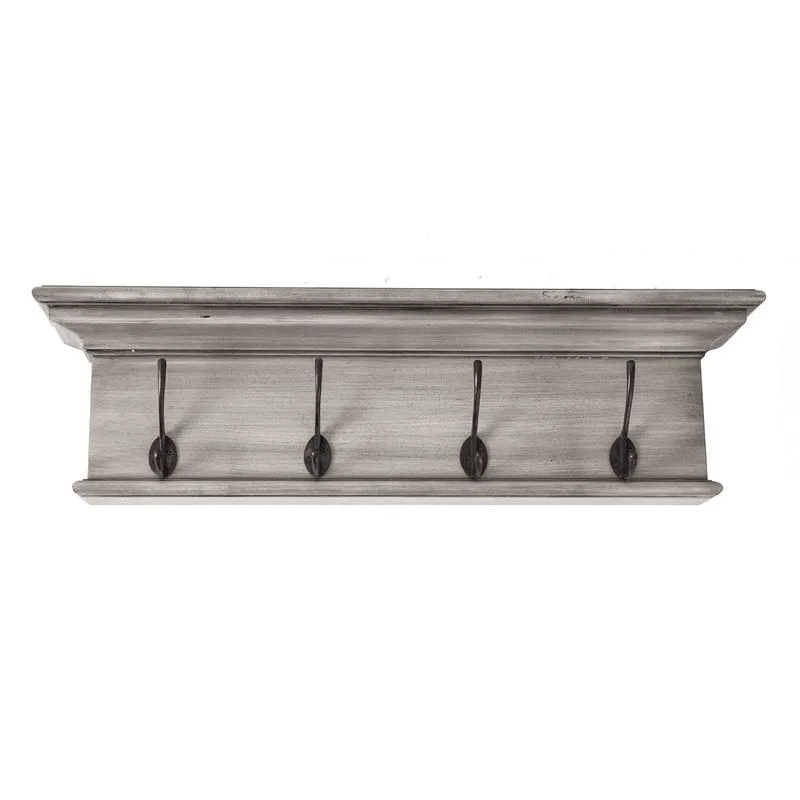 Halifax 4 Hook Coat Rack in Rustic White