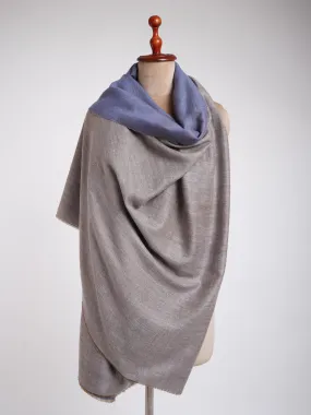 Hand Spun Dorukha Pashmina Shawl Blue Perennial