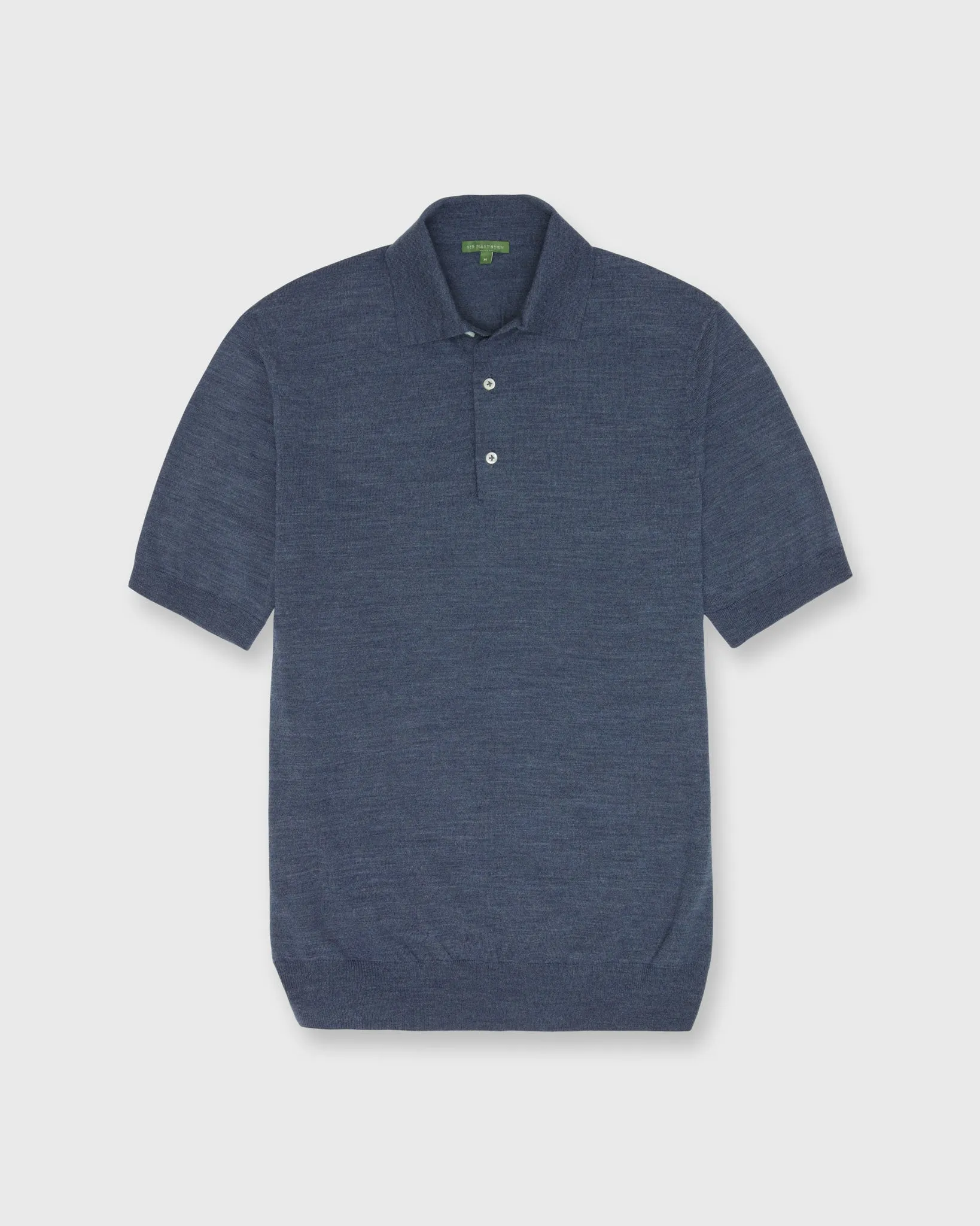 Hyannis Polo Sweater in Airforce Escorial Wool