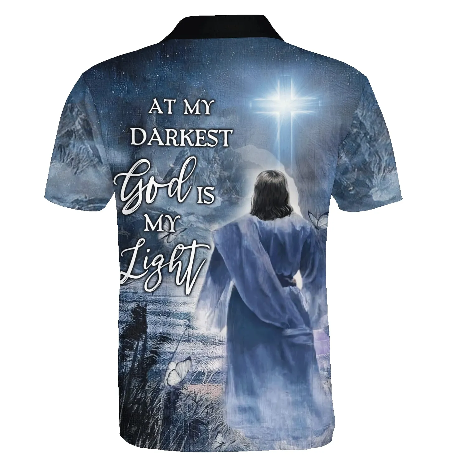 Jesus At My Darkest God Is My Light Polo Shirt - Christian Shirts & Shorts