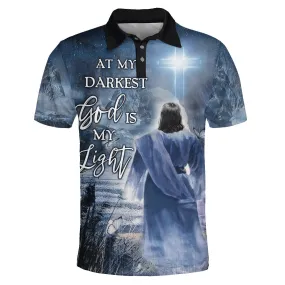 Jesus At My Darkest God Is My Light Polo Shirt - Christian Shirts & Shorts