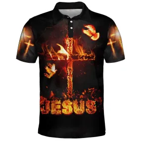 Jesus Christ Cross Polo Shirt - Christian Shirts & Shorts