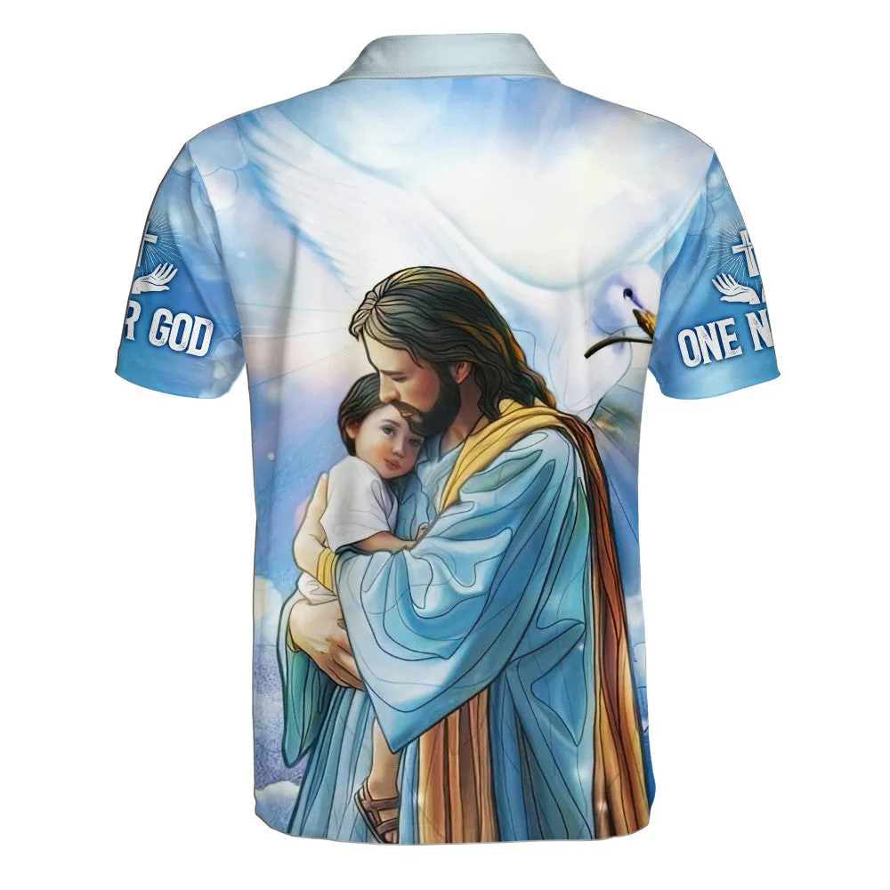 Jesus Holding Boy Polo Shirt - Christian Shirts & Shorts