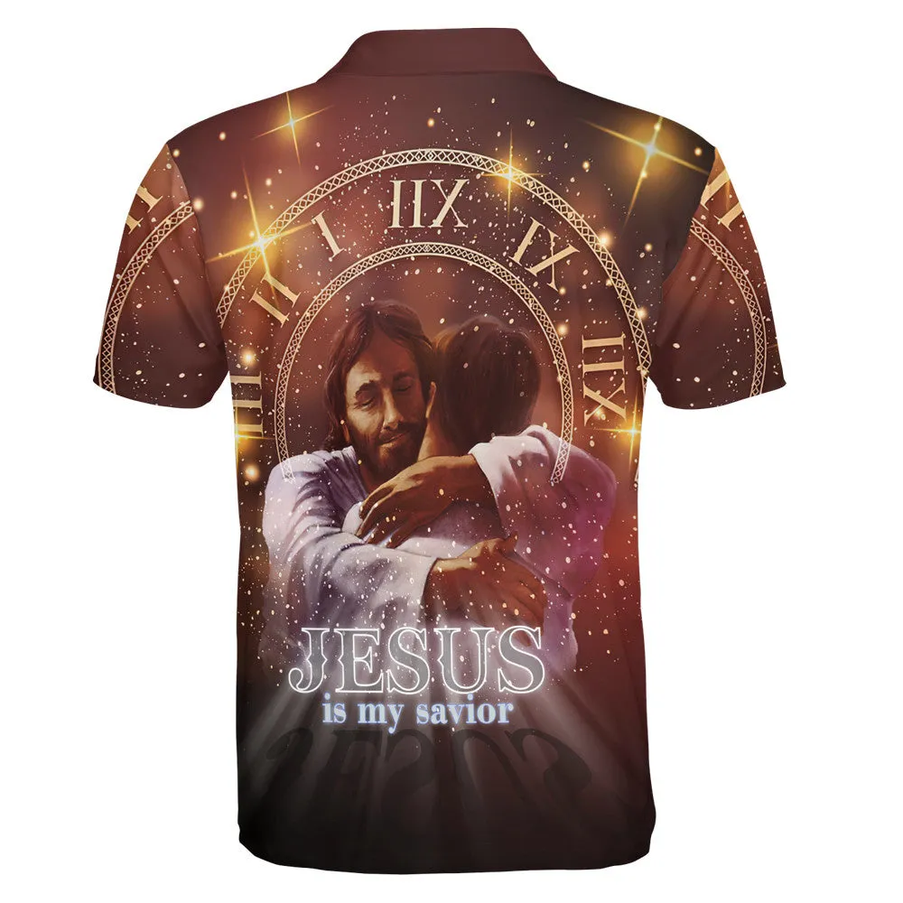 Jesus Holding Man Is My Savior Polo Shirt - Christian Shirts & Shorts