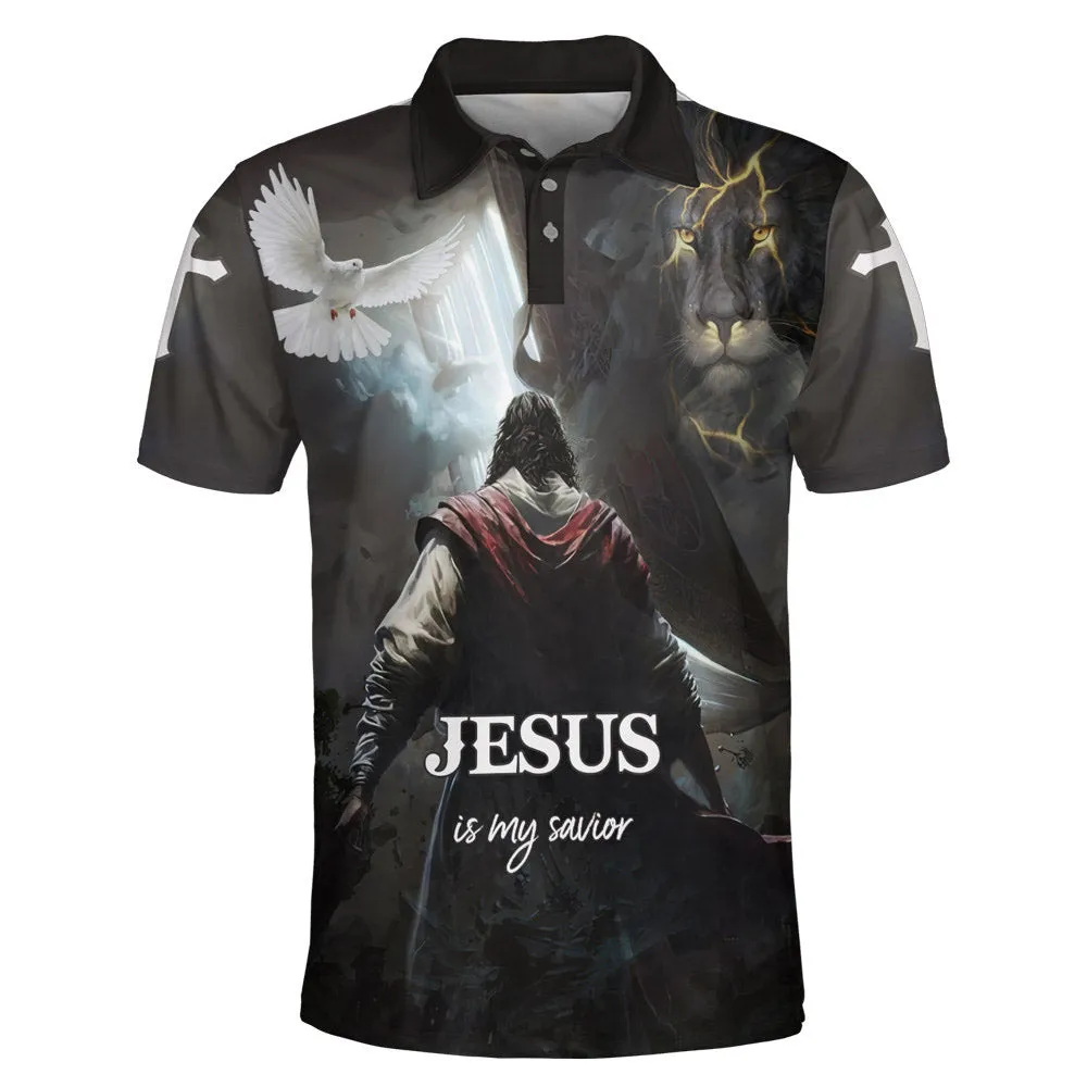 Jesus Is My Savior Lamb And Dove Polo Shirt - Christian Shirts & Shorts