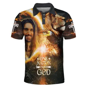 Jesus Laugh One Nation Under God Polo Shirt - Christian Shirts & Shorts