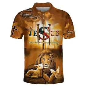 Jesus The Only Hope For America Lion Lamb And Dove Polo Shirt - Christian Shirts & Shorts