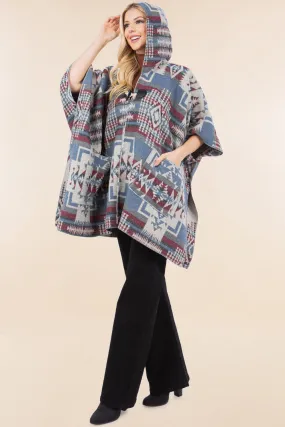 KA-4268 SW design kimono with hood