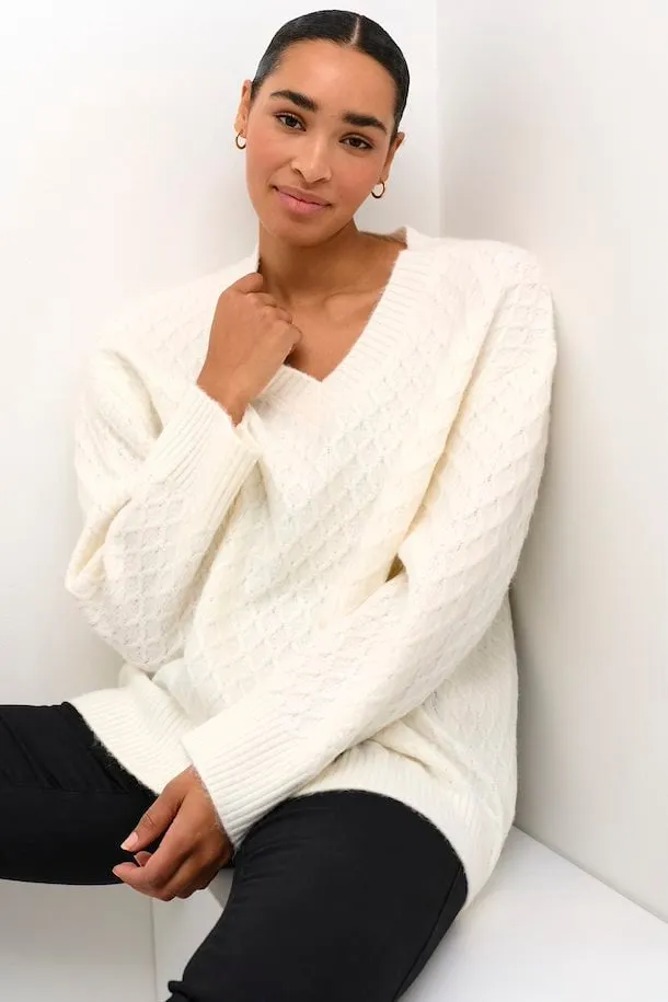 Kaffe Selma Knit Pullover in Chalk