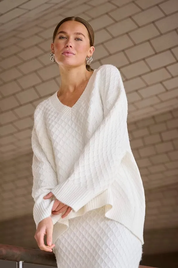 Kaffe Selma Knit Pullover in Chalk