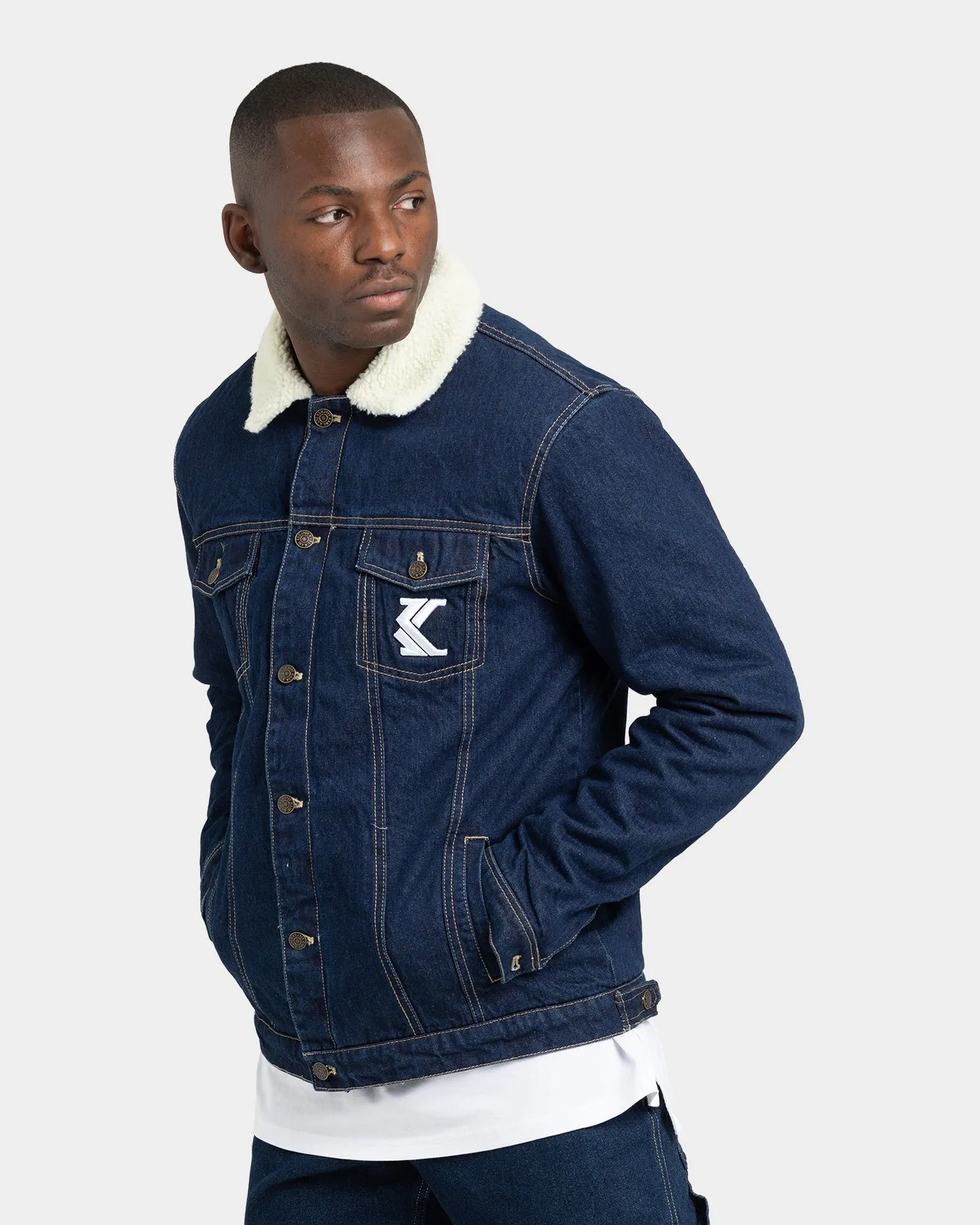 Karl Kani Retro Rinsed Denim Jacket Dark Blue