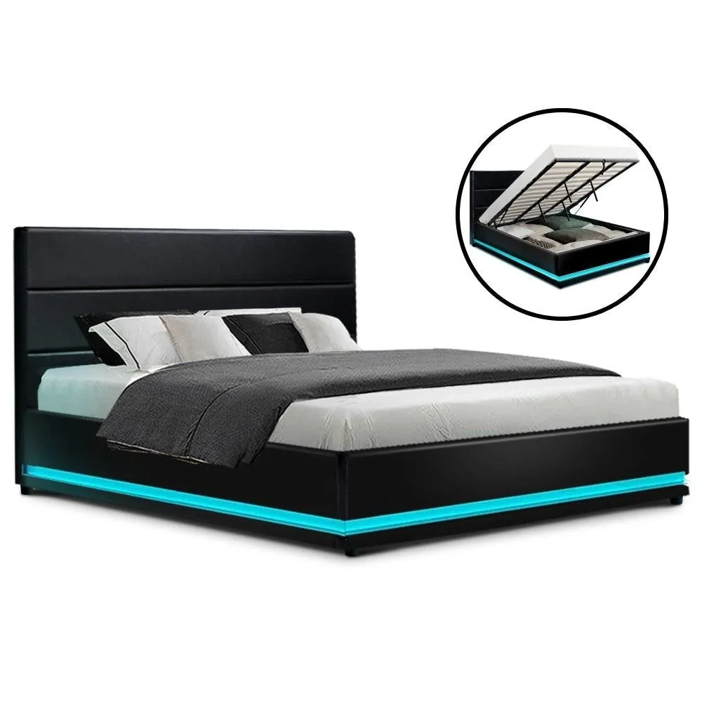 King Package | Henley LED Bed Black & Bonita Euro Top Mattress (Medium Firm)