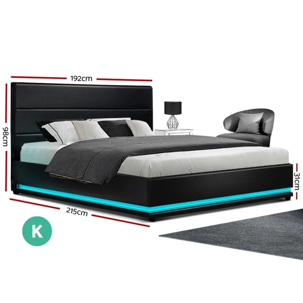 King Package | Henley LED Bed Black & Bonita Euro Top Mattress (Medium Firm)