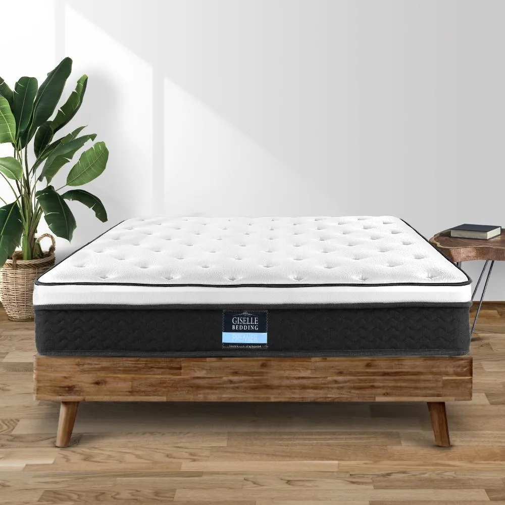 King Single Package | Wategos Metal Bed Frame Black & Bonita Euro Top Mattress (Medium Firm)