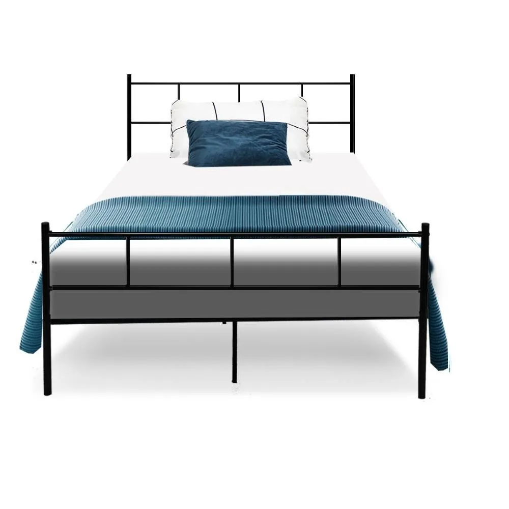 King Single Package | Wategos Metal Bed Frame Black & Bonita Euro Top Mattress (Medium Firm)