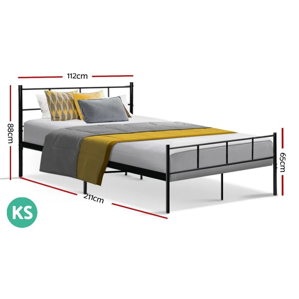 King Single Package | Wategos Metal Bed Frame Black & Bonita Euro Top Mattress (Medium Firm)