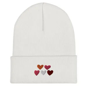 Lesbian Pride Hearts Beanie