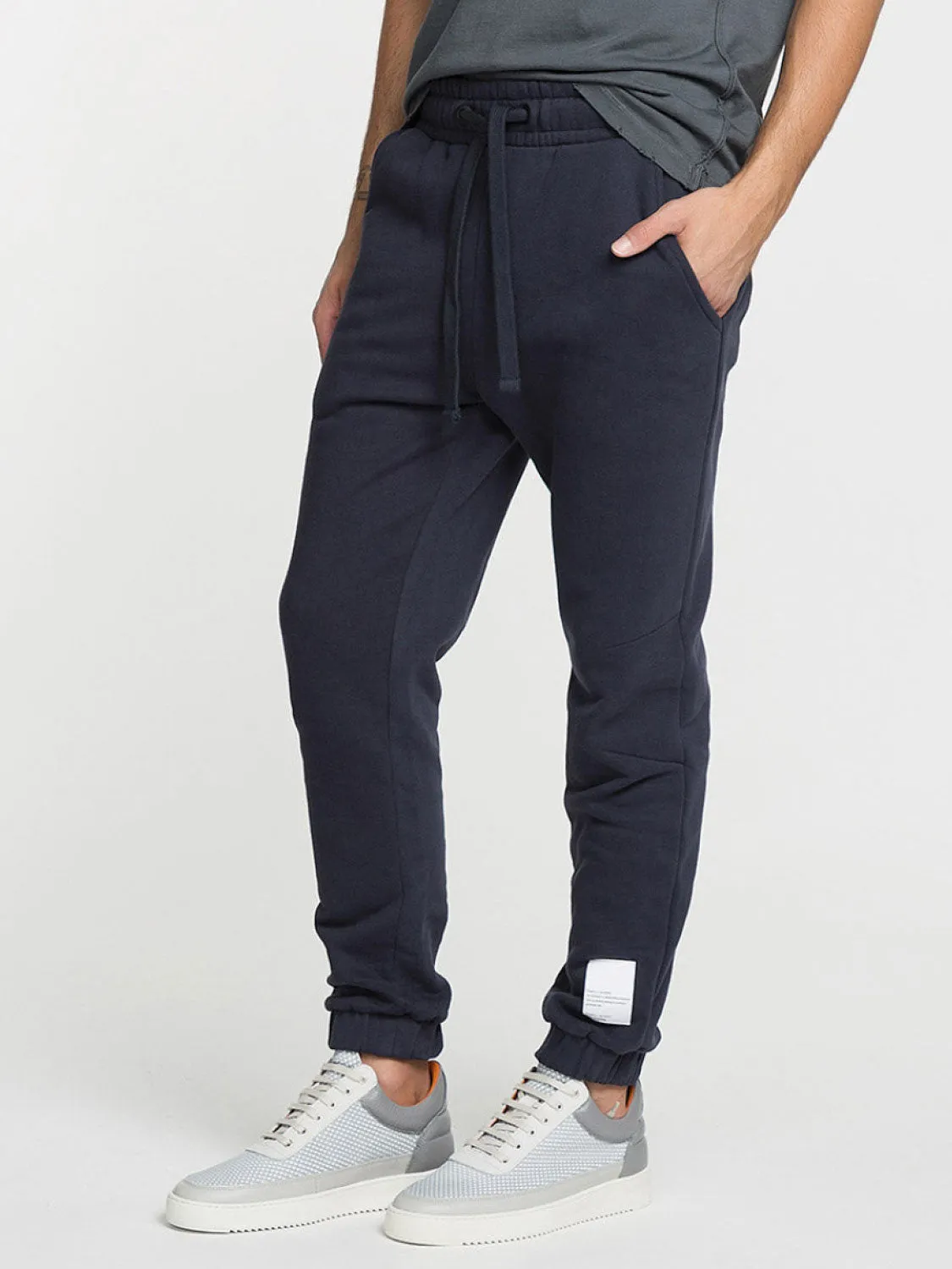 Logomania Regular Fit Cotton Sweatpants Navy Blue