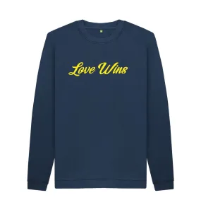 Love Wins organic Unisex Sweatshirt, Navy, Black, Grey