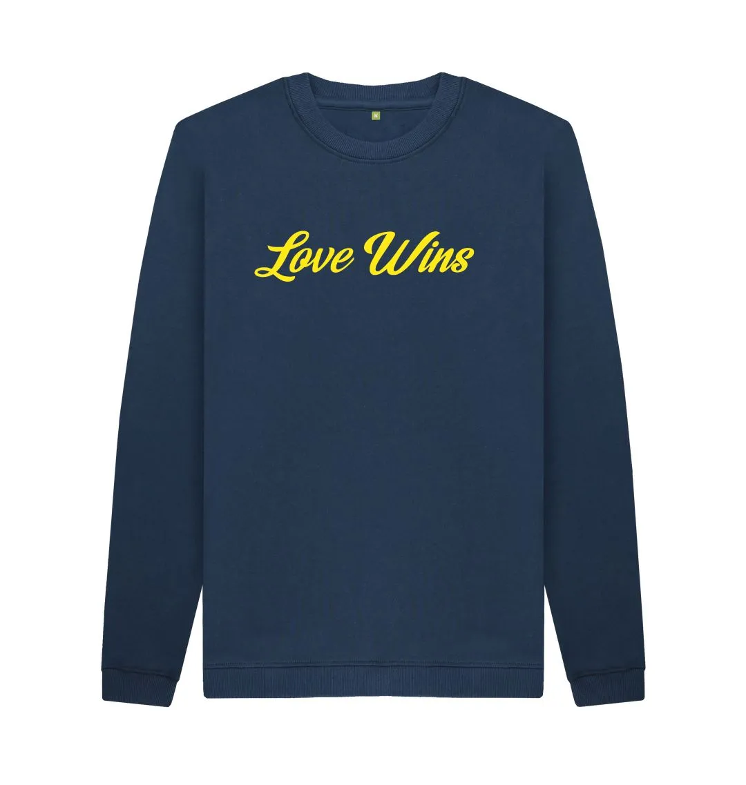 Love Wins organic Unisex Sweatshirt, Navy, Black, Grey