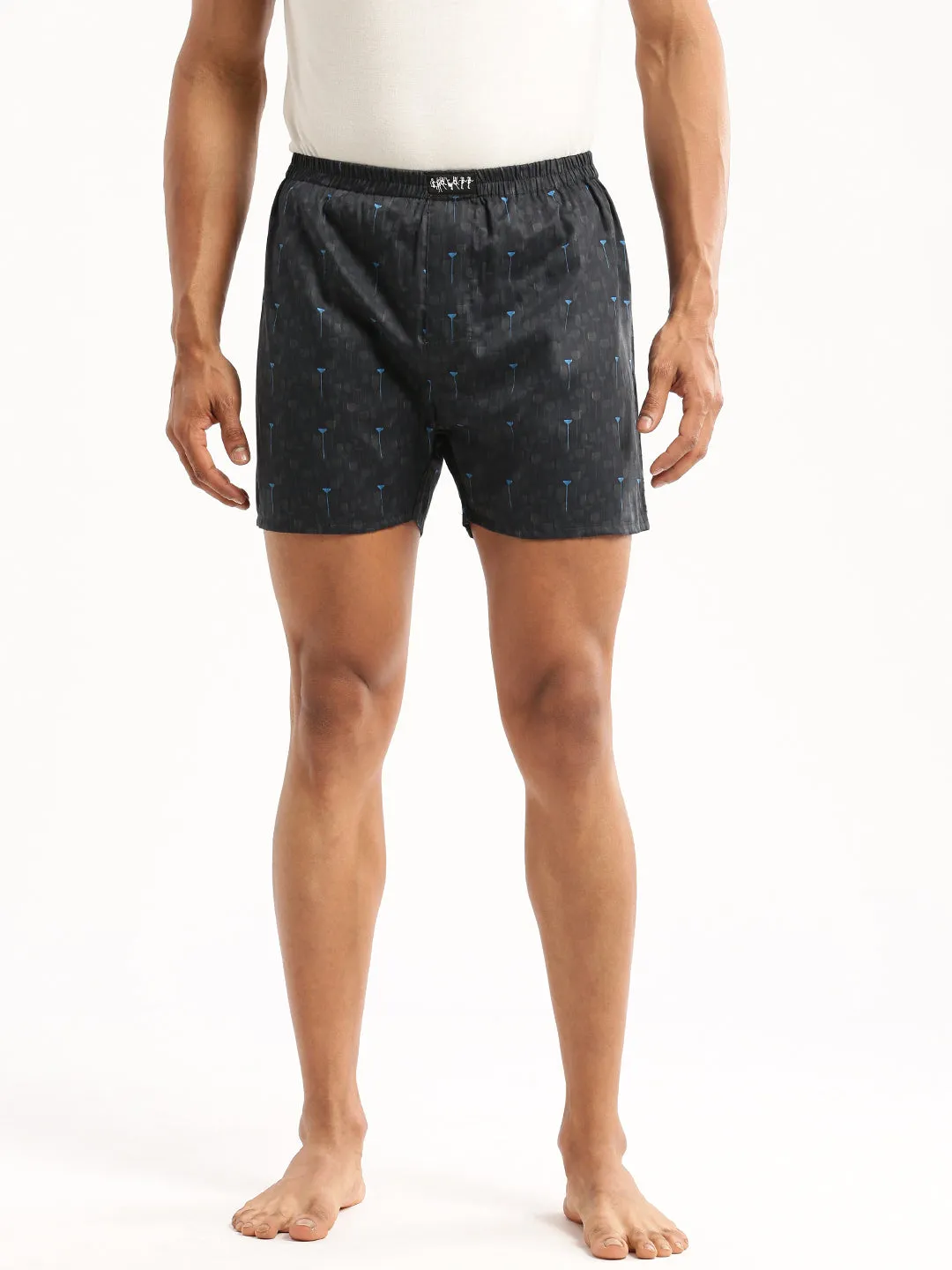 Men Charcoal Printed Boxer