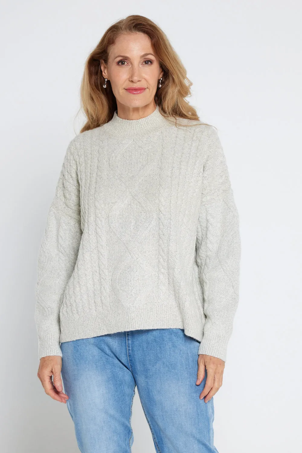 Miranda Cable Knit Jumper - Stone