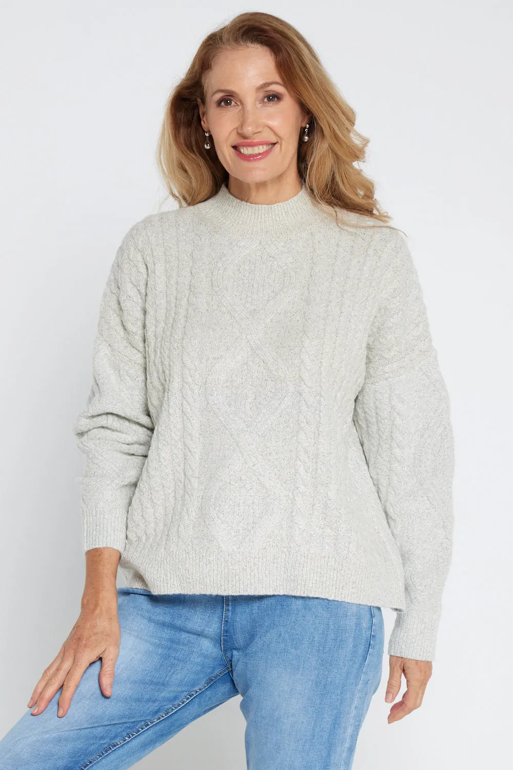 Miranda Cable Knit Jumper - Stone