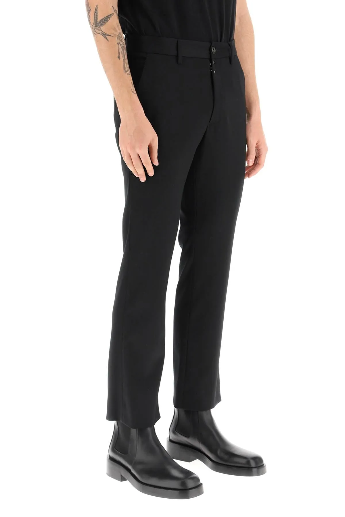 Mm6 maison margiela stretch wool blend tailored trousers