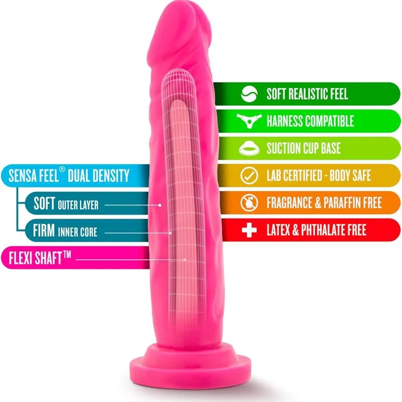 Neo Dual Density Cock 7.5in Neon Pink