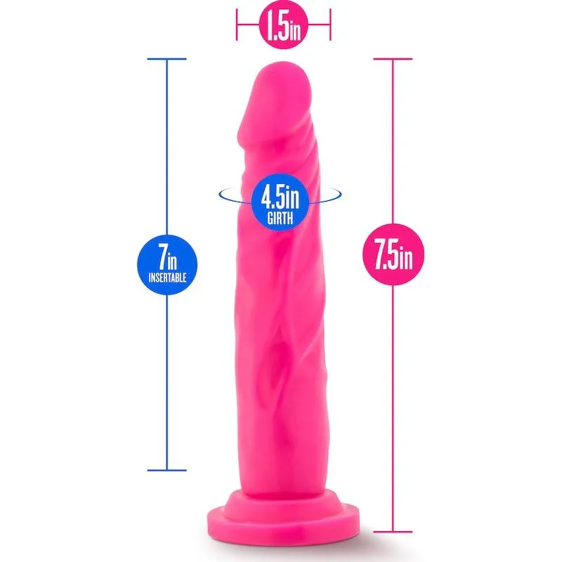 Neo Dual Density Cock 7.5in Neon Pink