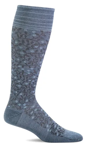 New Leaf Women's Bamboo/Merino Firm Graduated Compression Socks in Blue Stone