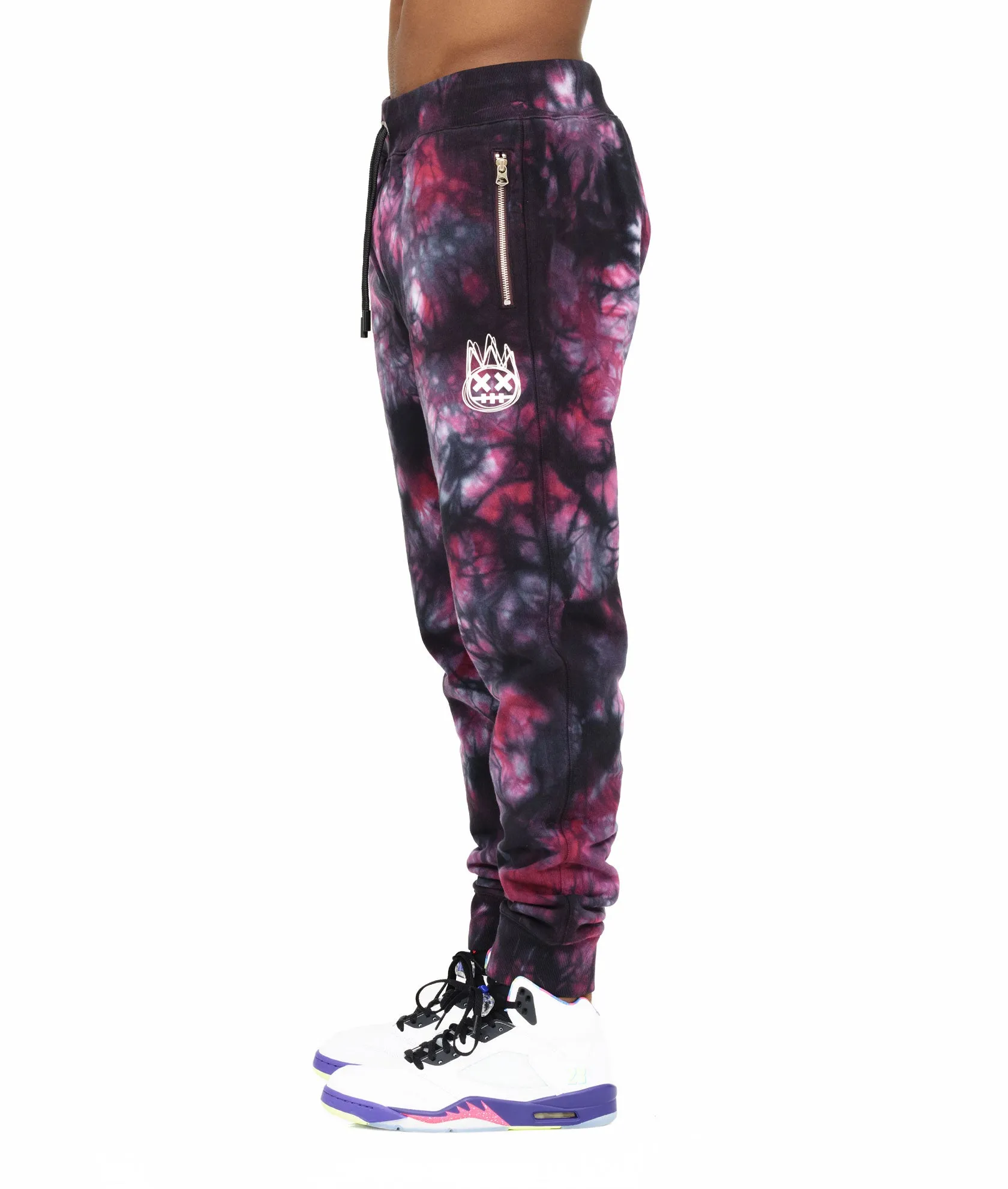 NOVELTY  SWEATPANT IN MERLOT TIE DYE