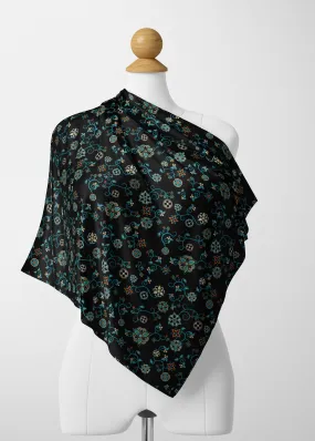 Ocean Bloom Satin Shawl