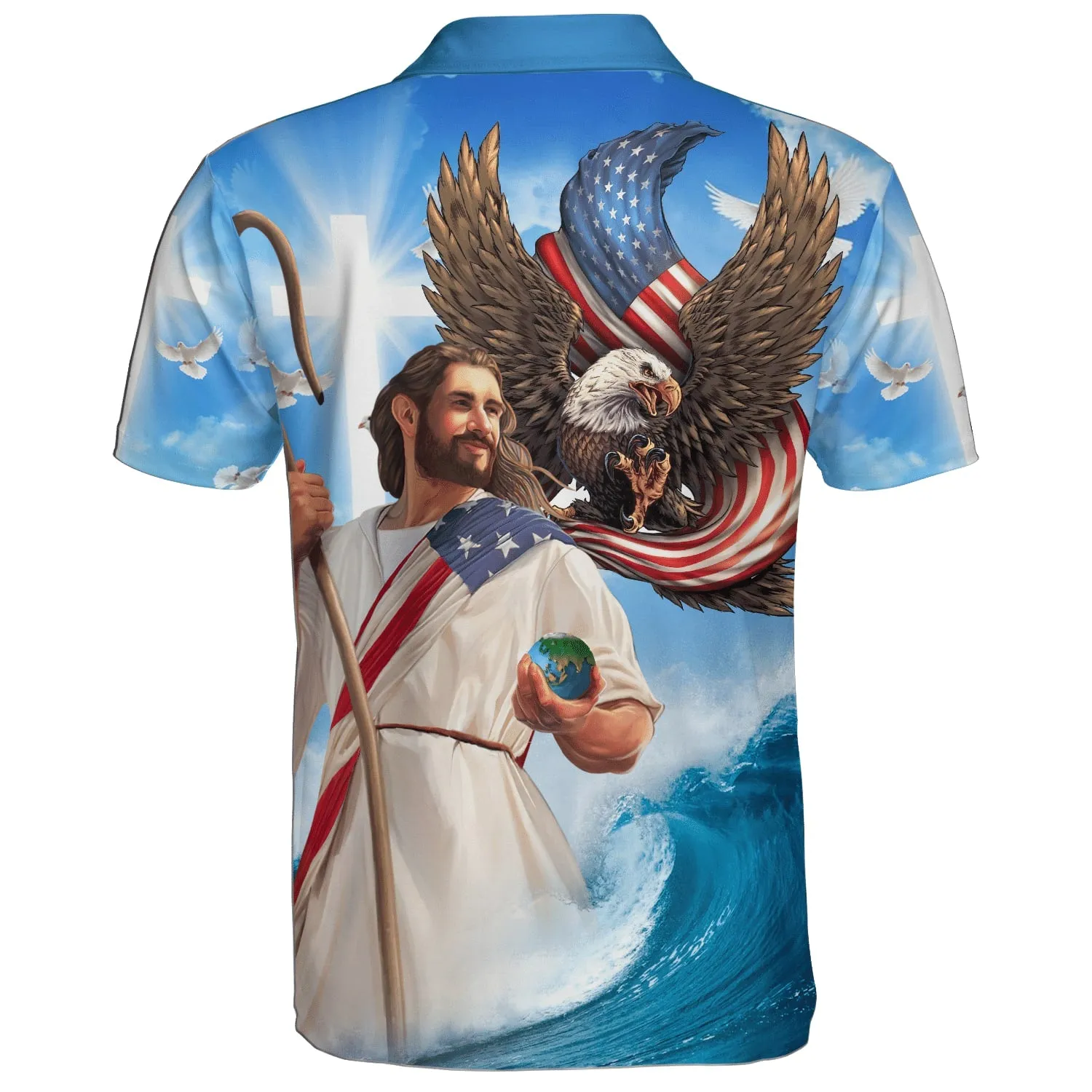 One Nation Under God Jesus American Polo Shirt - Christian Shirts & Shorts