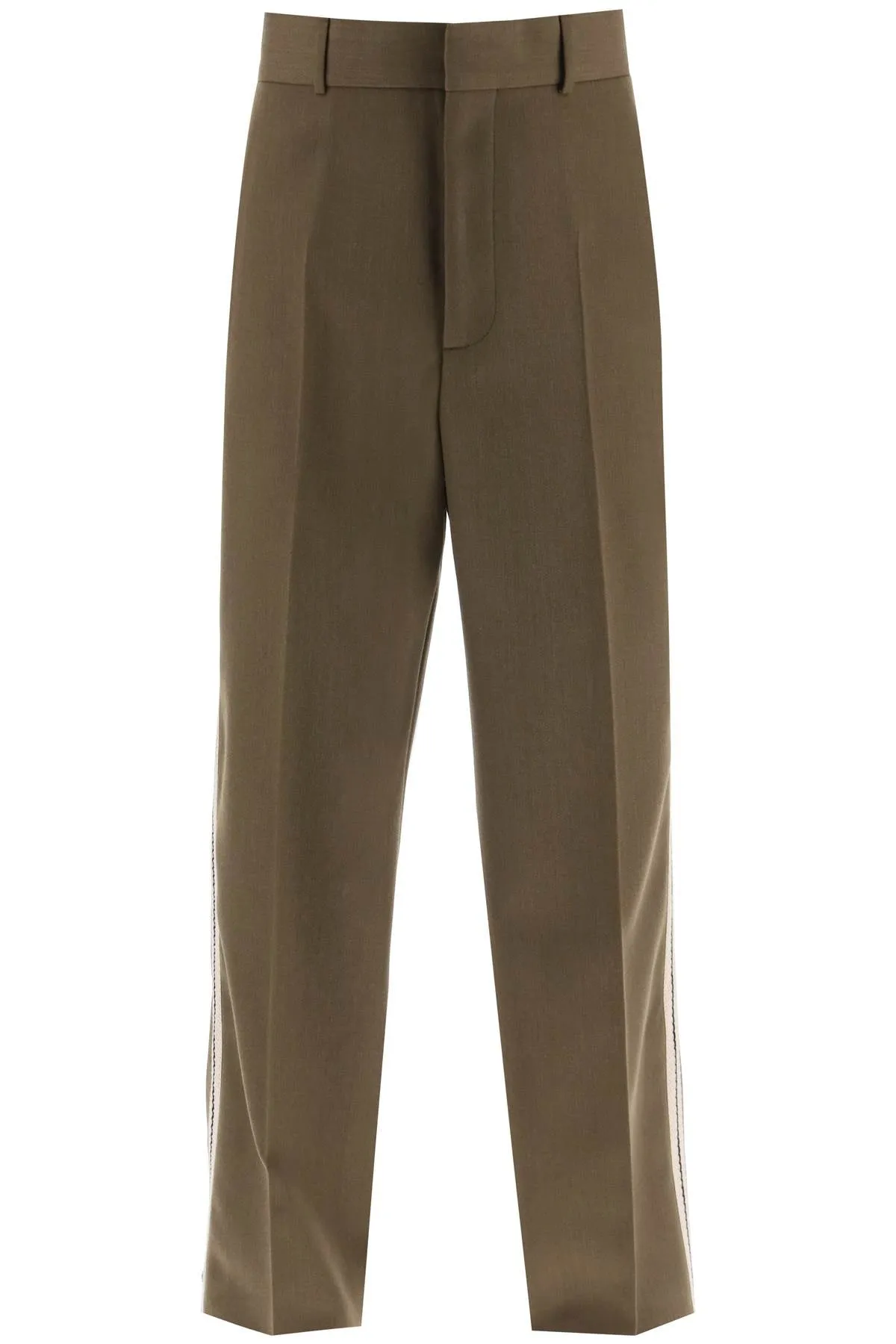 Palm angels pants with straight leg and contrasting side bands