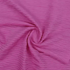 Pink Solid Pleated Crepe Fabric