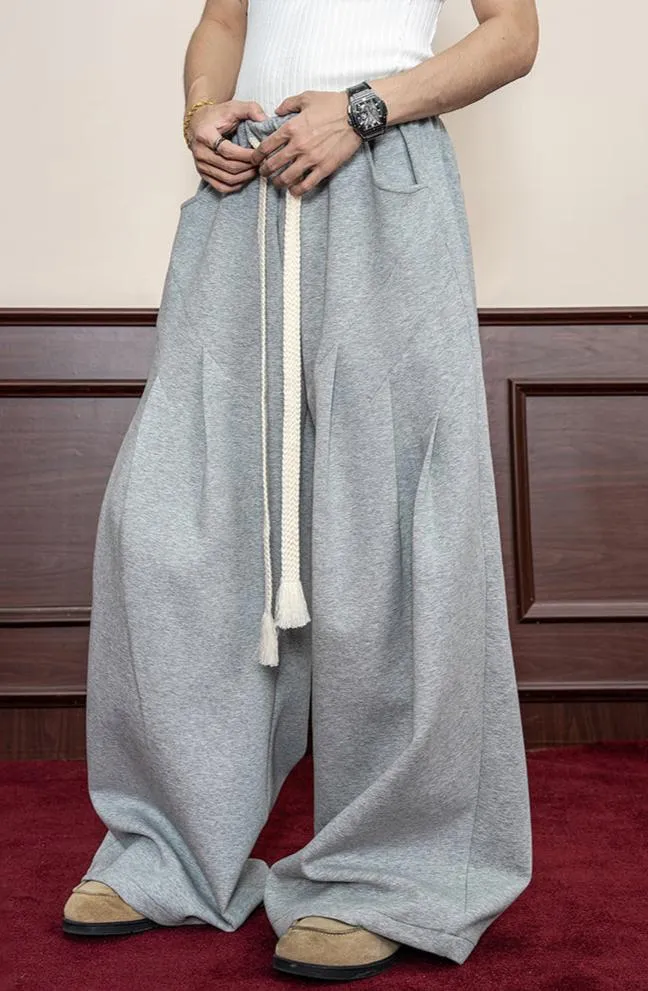 Pleated Split Casual Sweatpants