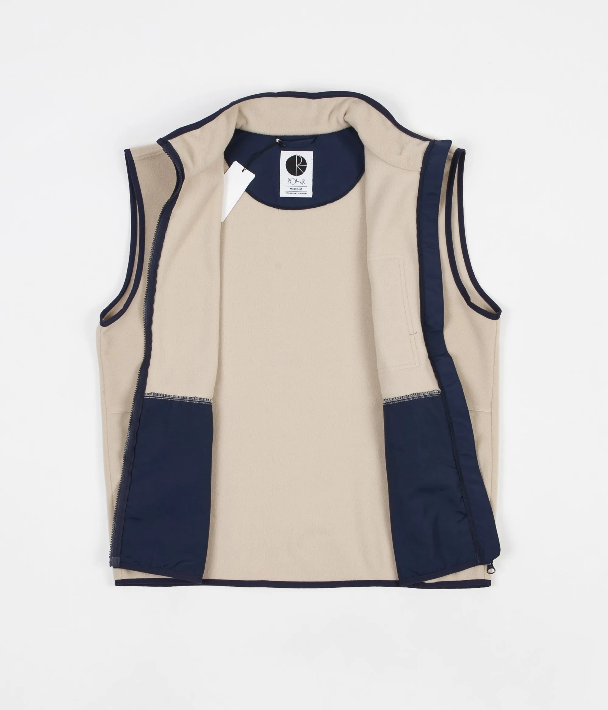 Polar Stenstrom Fleece Vest - Sand / Navy