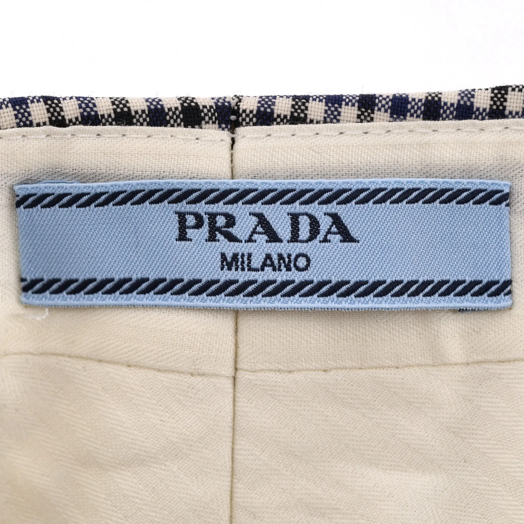 Prada Check Print Cropped Trousers. Size 38IT